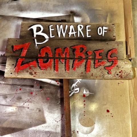 DIY Beware of Zombies Yard Sign