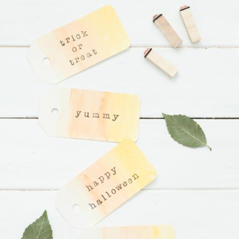 Watercolor Candy Corn Tags