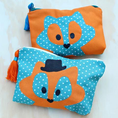 Fully Lined Fox Purse