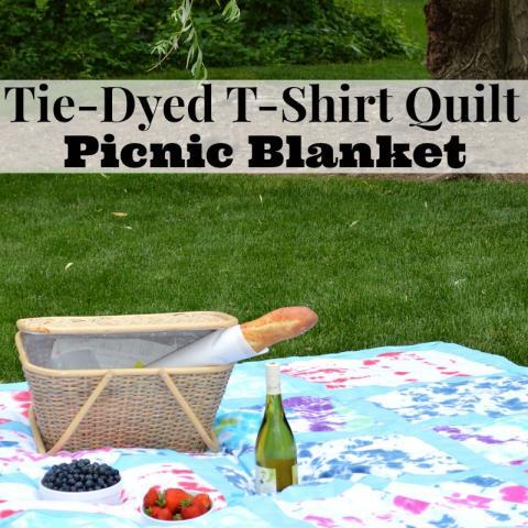 Tie-Dyed T-shirt Quilt Picnic Blanket