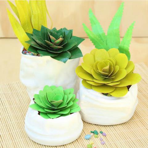 Duct Tape Succulents and Faux Pinch Pots