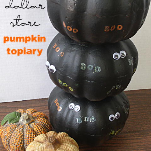 Dollar Store Pumpkin Craft: Spooky Topiary