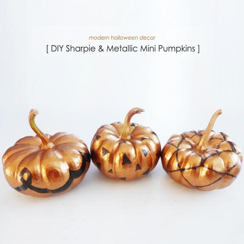 DIY Sharpie & Metallic Painted Pumpkins