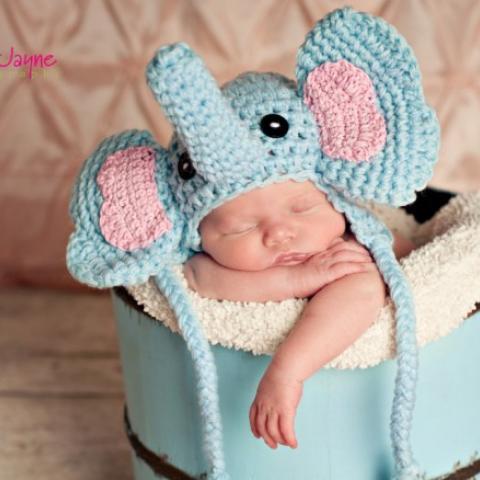 Elephant Baby Crochet Hat