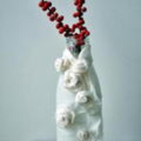Fabric Flower Vase with Berries