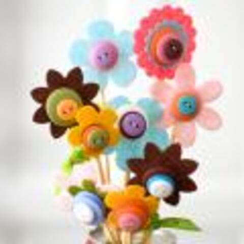 Button Flowers Spring Bouquet