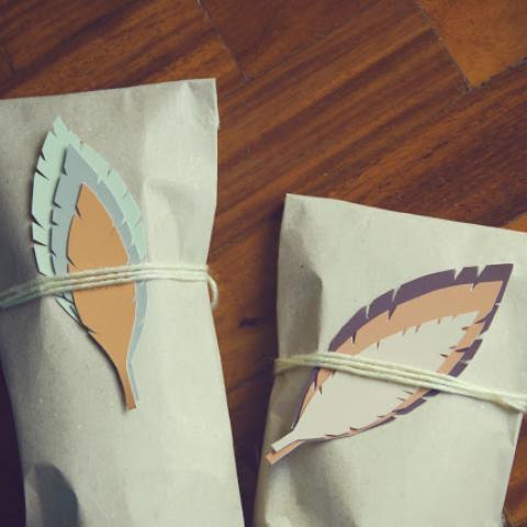 Paint Chip Feather Gift Tags