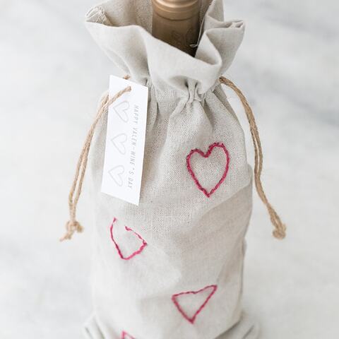 Valentine's Day Embroidery Wine Bags