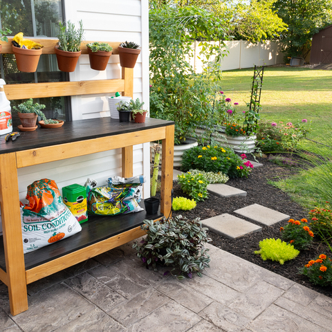 DIY potting bench