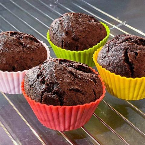Easy Air Fryer Double Chocolate Muffins