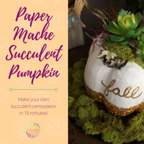 Paper Mache Succulent Pumpkin