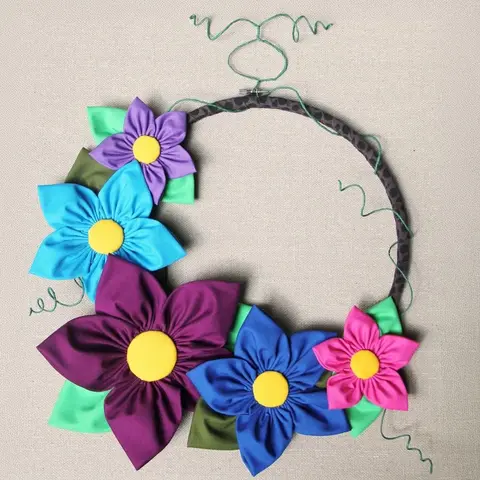 Fabric Flower Wreath