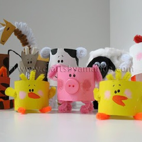 Cardboard Tube Farm Animals