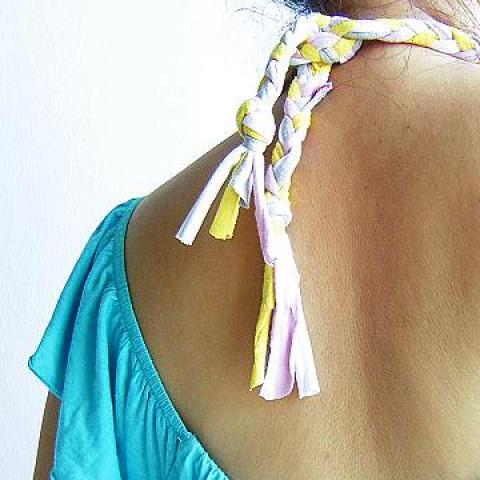 T-shirt yarn bra strap