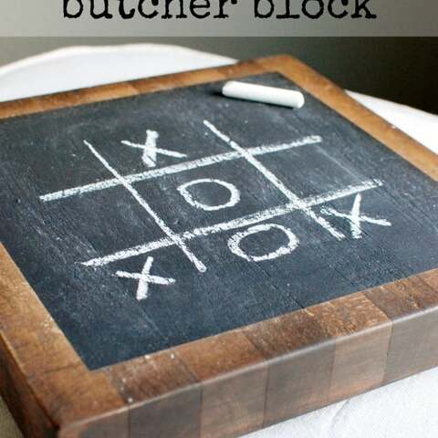 Tic Tac Toe Chalkboard Butcher Block