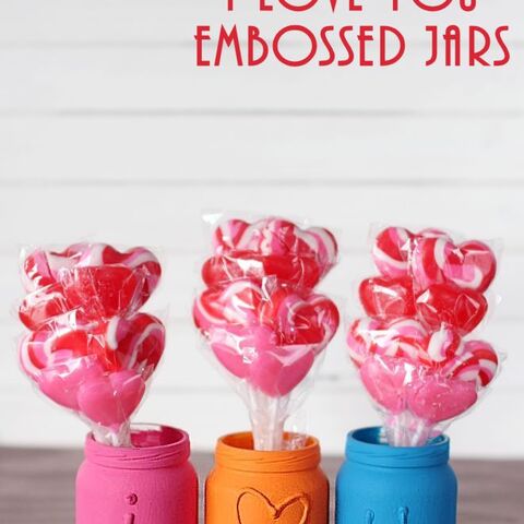 "I Love You" Embossed Jars