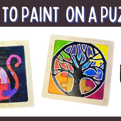 Turn a Wooden Jigsaw Puzzle into Your Own Painted Masterpiece
