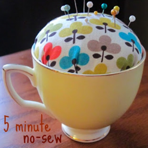 No-sew teacup pincushion