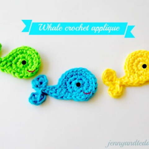Whale crochet applique pattern