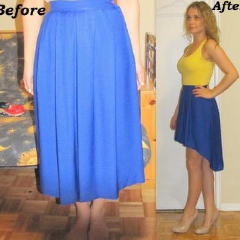 DIY Mid-Low Mullet Skirt