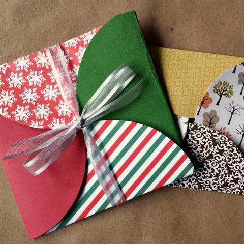 Paper Gift Envelope Made with Scrapbook Paper Circles