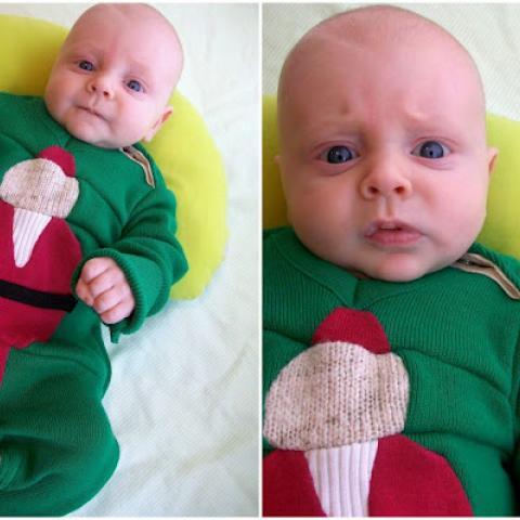 Baby Ugly Christmas Sweater One-Piece Tutorial