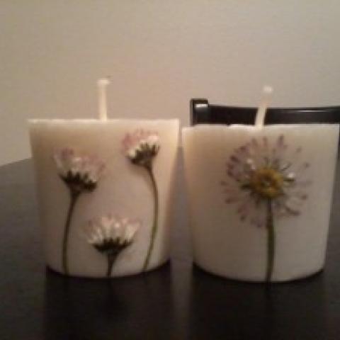 Dried Flower Adorned Candles