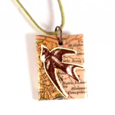 Paper Wrapped Pendant