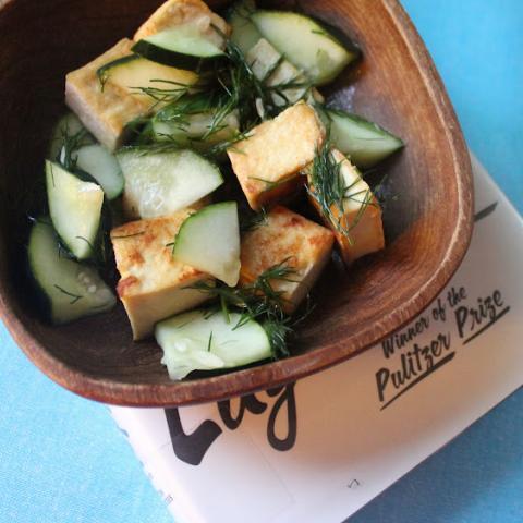 Lemon Cucumber Tofu Salad