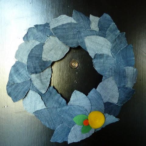 Blue Jean Wreath