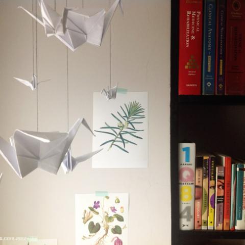 Origami crane mobile