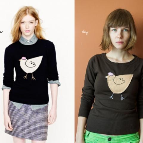 DIY French hen sweater