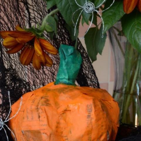 Papier Mache Pumpkin