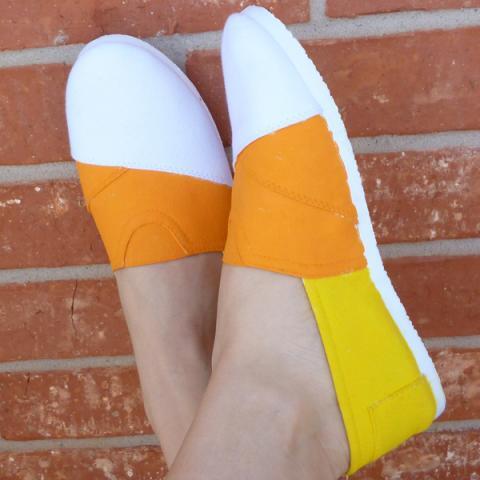 Candy Corn Canvas Kicks DIY