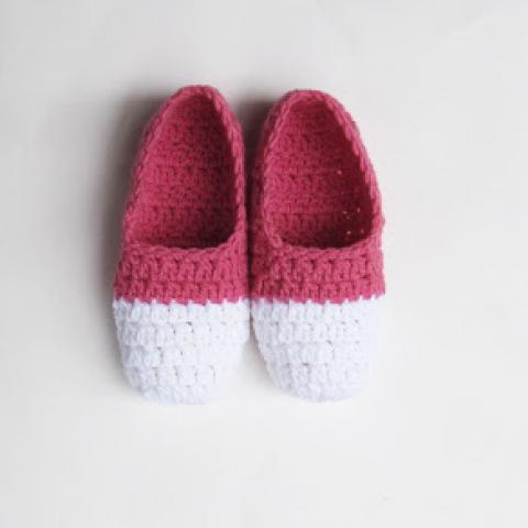 Crochet Two Tone Ballet Slippers
