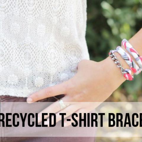 DIY Recycled T-Shirt Bracelet