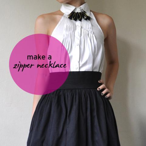 Turn old zippers into a new necklace!