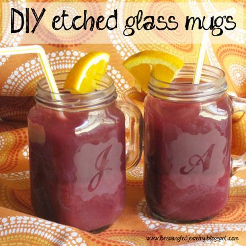 DIY Etched Glass Mugs