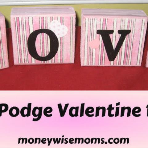 Mod Podge Valentine Blocks